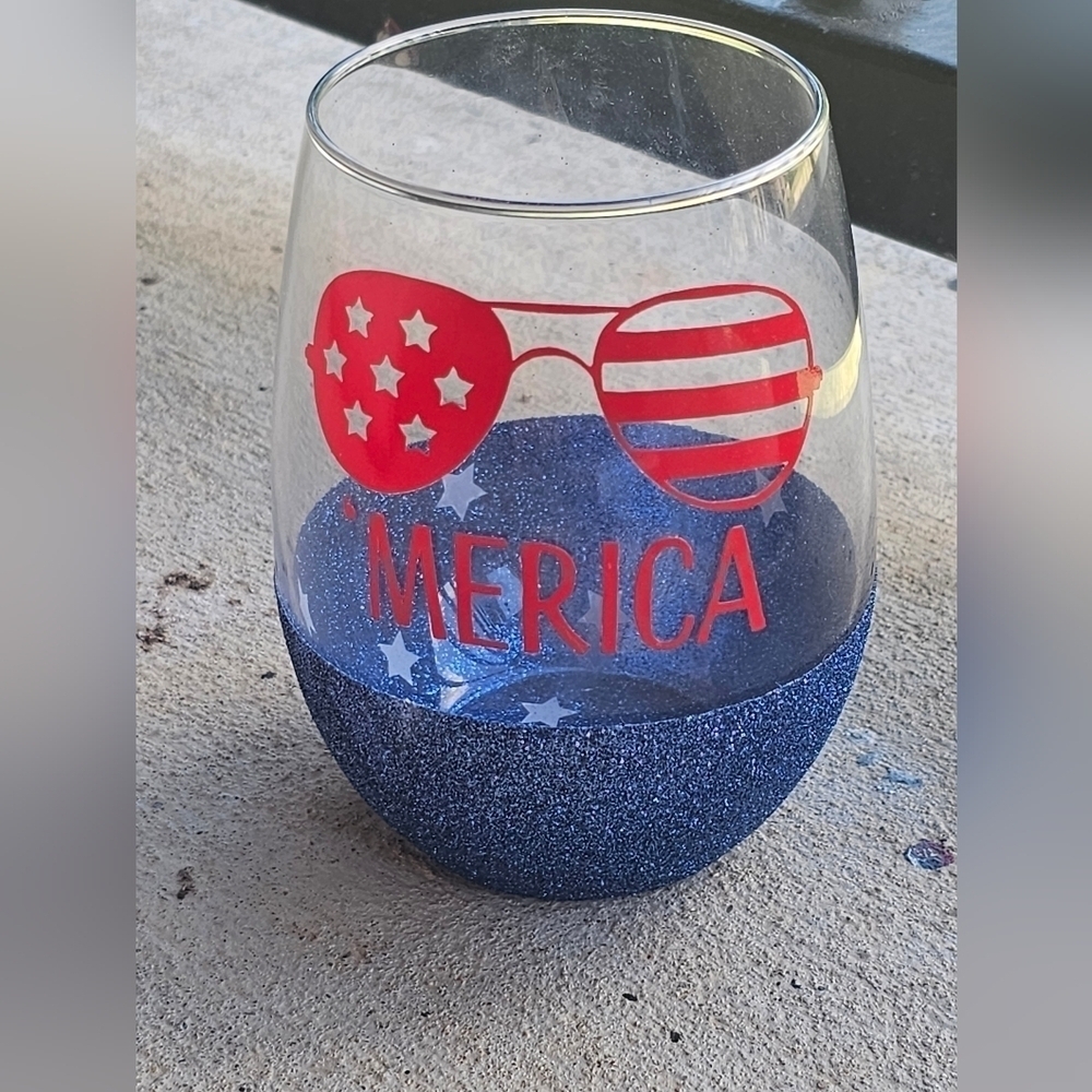 Fourth of July Holiday Wine Glass